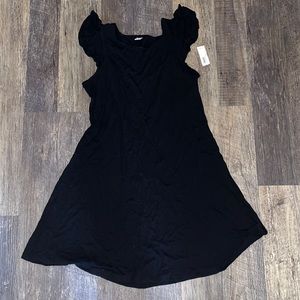 Black Flutter Sleeve Dress